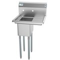 Koolmore 1 Compartment Stainless Steel  Commercial Kitchen Prep & Utility Sink with Drainboard SA101410-10R3